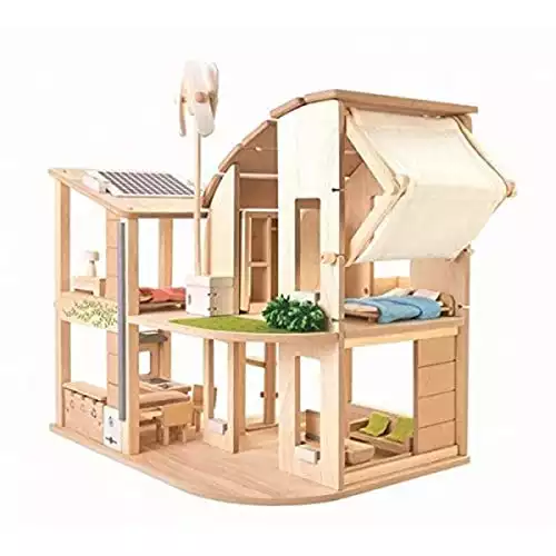 Casa giocattolo ecologica con mobili